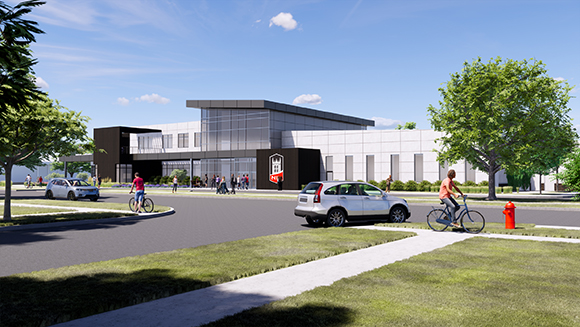 Artist rendering of the new Greek Life Center at NIU