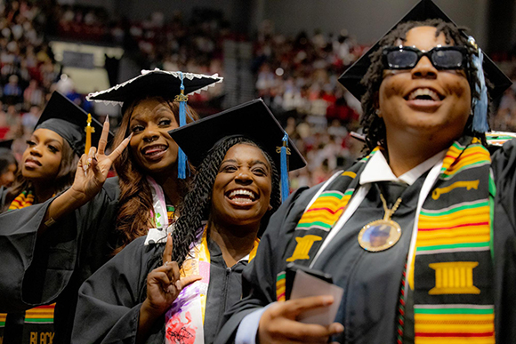 Four Black NIU Graduates at Commencement