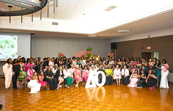 nearly 90 members of the Delta Omicron Chapter of Alpha Kappa Alpha Sorority, Inc. recently returned to NIU to celebrate the chapter’s 65th anniversary