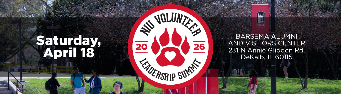 NIU Volunteers Leadership Summit graphic banner