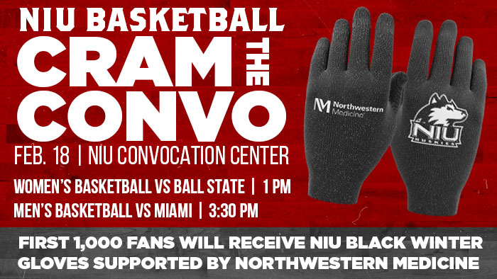 Cram the Convo NIU Basketball Double Header Saturday, Feb. 18.