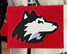 Painting option: NIU Huskie Head logo on red background