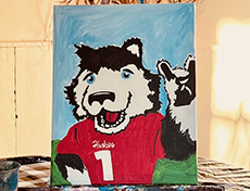 Painting option: Victor E Huskie making the Huskie Sign